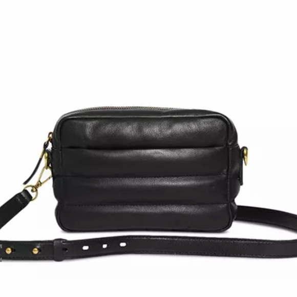 Madewell Handbags - Madewell Transport Puff Black Leather Crossbody Camera Bag